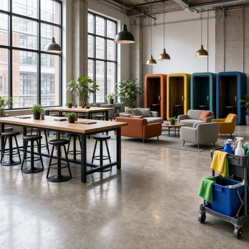 Nettoyage après travaux — Espaces de coworking